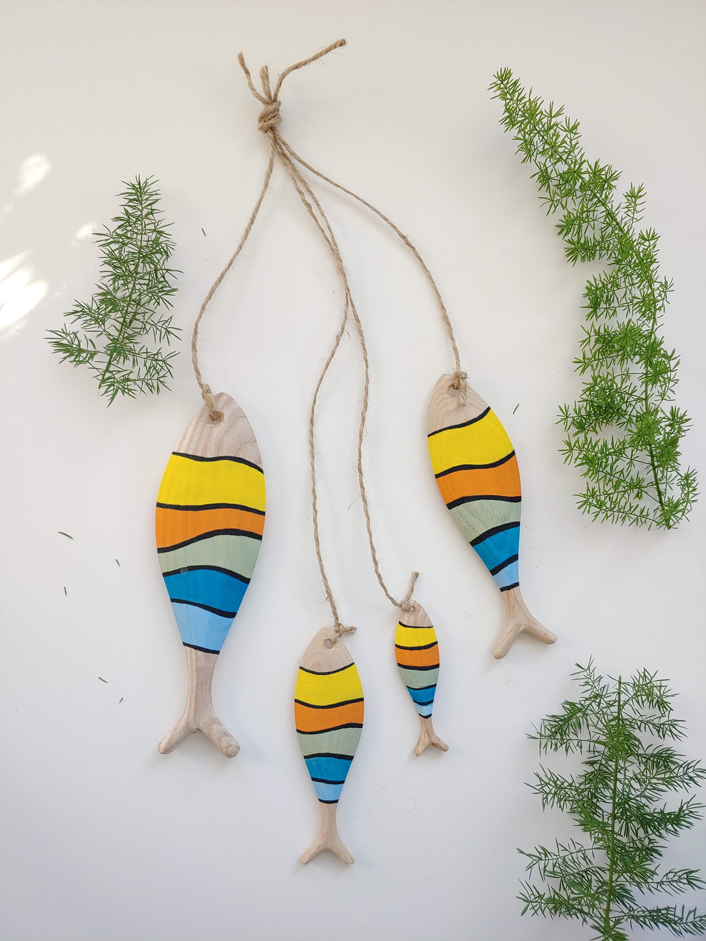 PLABBDPL Poissons Bois Deco, 120 Pièces En Bois Déco De Poisson Baptême Décoration De Poisson Décoration De Baptême Garçon De Table Décoration