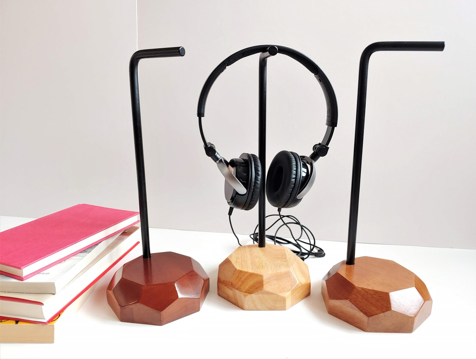Wooden Headphone Stand for Desk Headphone Stand Wood Etsy