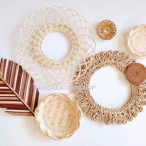 Boho Sunburst Basket Wall Decor,Natural Woven Basket WallArt Decor,Bohemian Wall Basket Personalized Gift,Rattan Wall Decor,Seagrass hanging