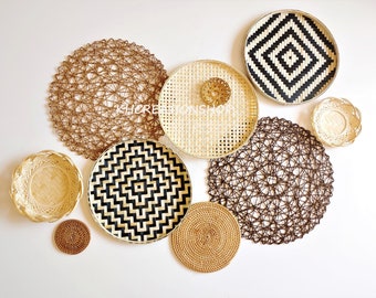 Boho Basket Wall Decor,Living room decor,Wall hangings,Nursery decor,Boho Wall Art,Bohemian decor,Farmhouse,Woven wall baskets,Bedroom decor