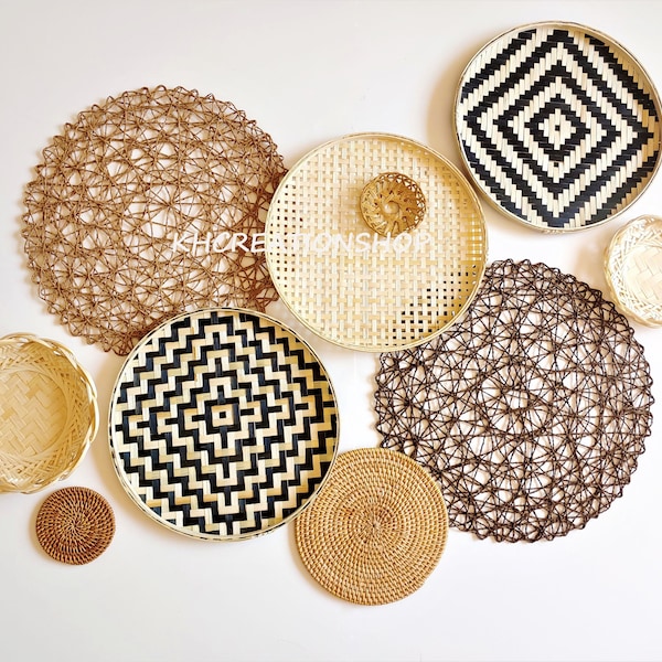 Boho Basket Wall Decor,Living room decor,Wall hangings,Nursery decor,Boho Wall Art,Bohemian decor,Farmhouse,Woven wall baskets,Bedroom decor
