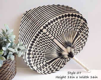 Natural Palm Leaf Fan Decor, Tropical Palm Fans, Handmade Wall Hanging Woven Palm Fan, Vintage Palm Fan Art, Boho Home Decor, Bohemian Decor