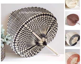 Rattan Fan Wall Decor, Tropical Palm Fans,Handmade Woven Wall Hanging Fan,Vintage Palm Fan Art,Boho Home Decor,Bohemian Decor,Fan Wall Decor