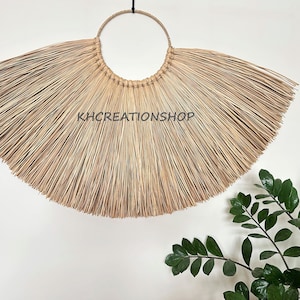 Natural Seagrass Wall Hanging Decor, Raffia Wall Decor, Boho Rattan Home Decor,Bohemian Wall Decor, Rustic Style, Ethnic Wall Art,Woven Home