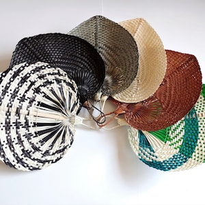Handwoven Wicker Rattan Wall Hanging Fan Decor, Tropical Palm Fans, Handmade Woven Fan,Vintage Straw Fan Art Boho Home Decor, Bohemian Decor