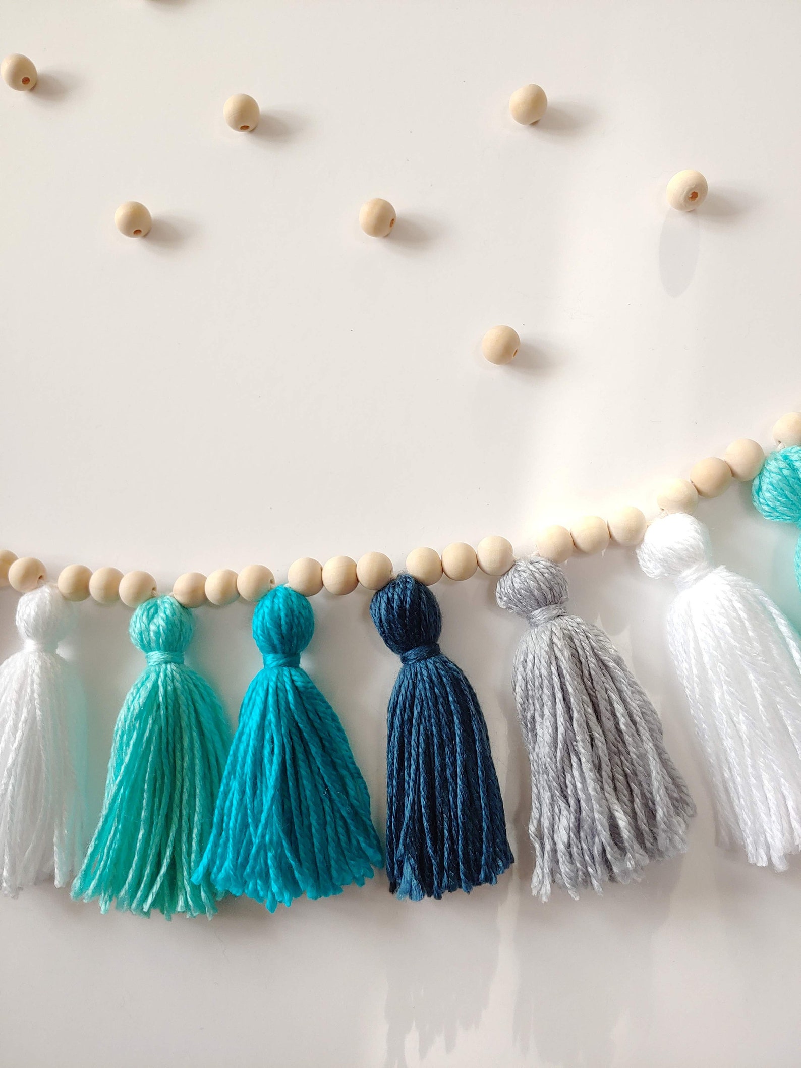 Sky Blue Tassel Garland Fireplace Garland Boho Wall Etsy
