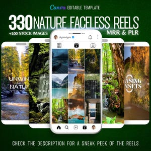 330 Nature Faceless Reels | Aesthetic Faceless Nature Reels For Instagram and Tiktok Marketing | Done For You Faceless Marketing | MRR PLR