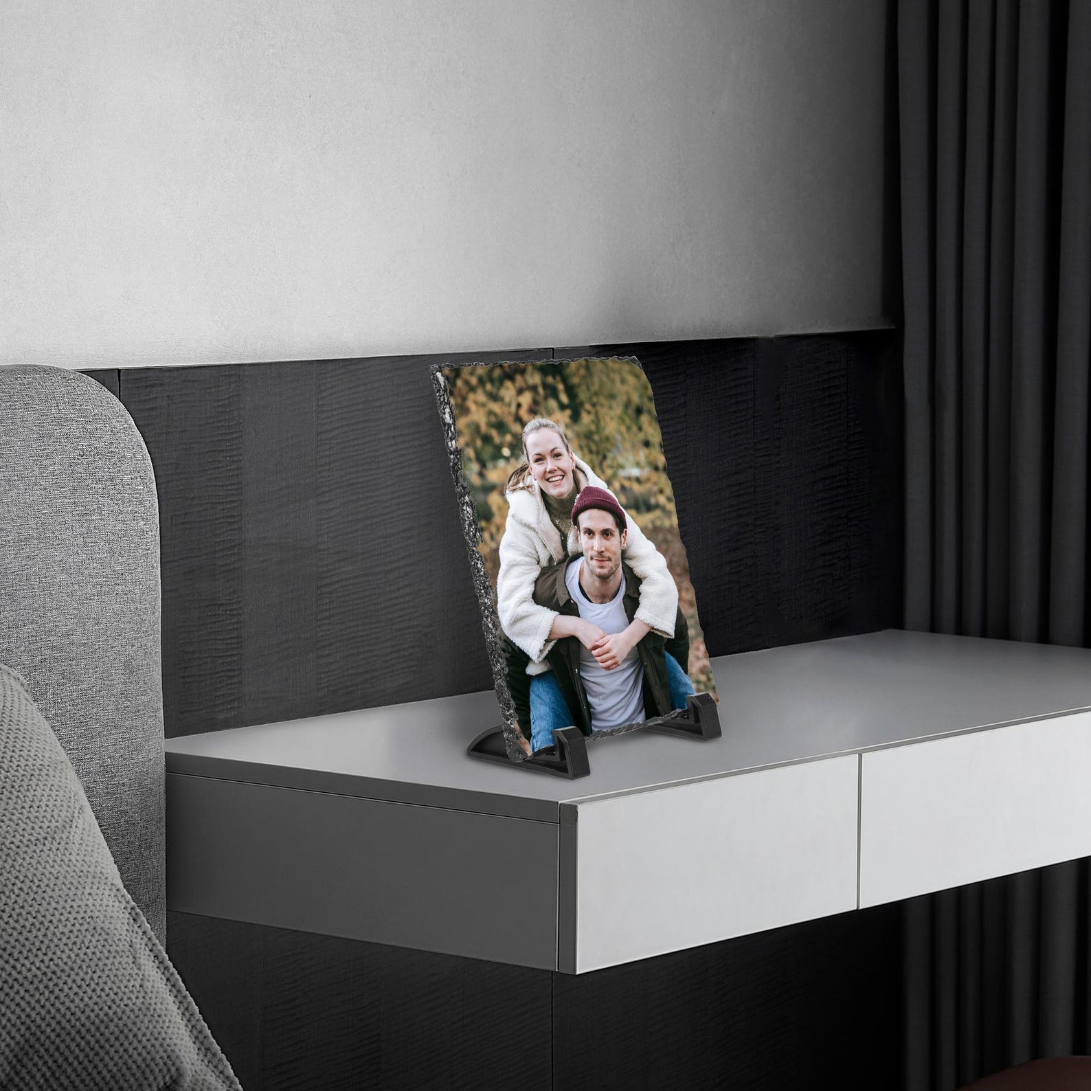 Personalized Photo Rock Slate, Custom Slate Desk Plaque, Natural ...