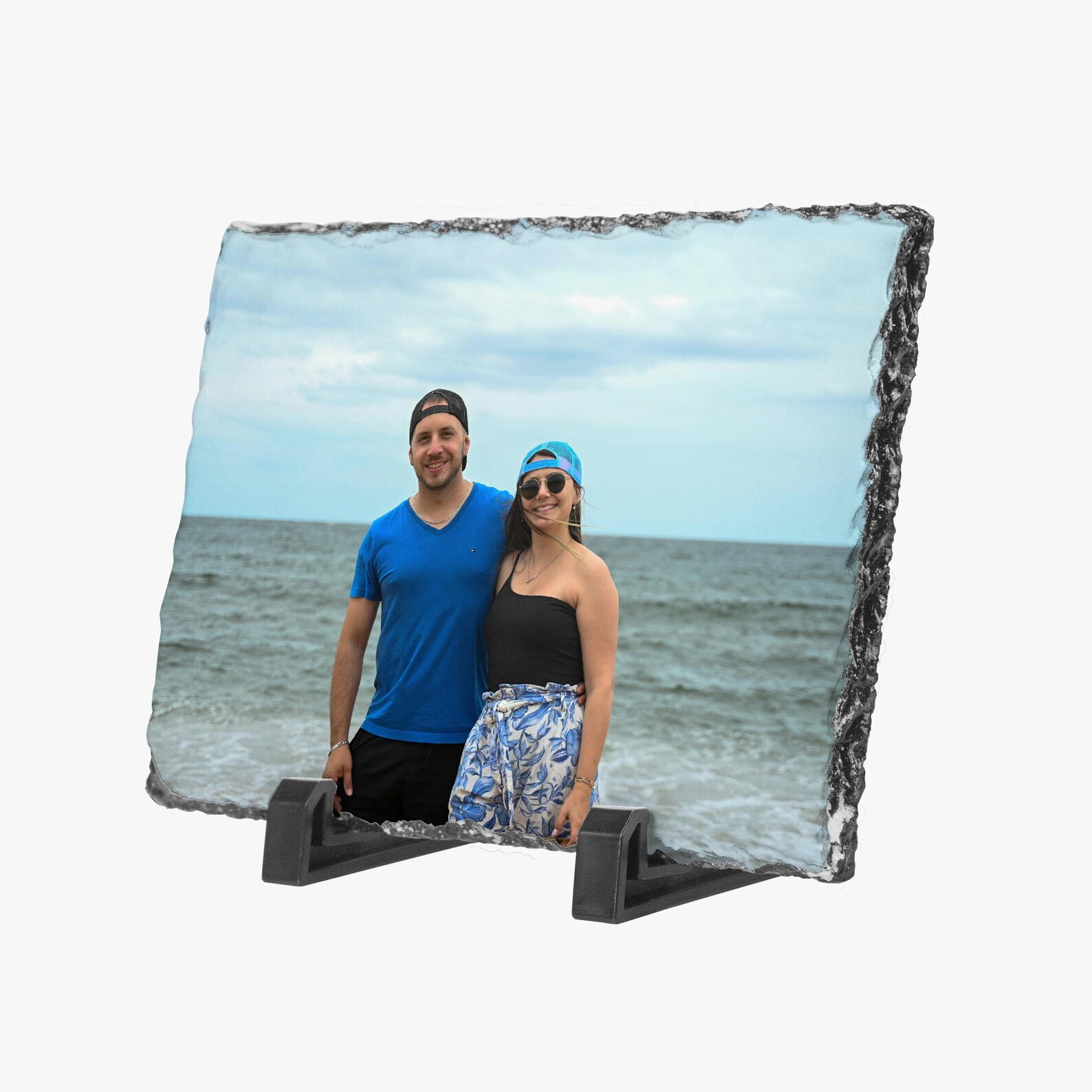 Personalized Photo Rock Slate, Custom Slate Desk Plaque, Natural ...