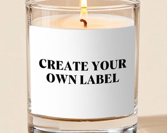 Custom candle, blank label candle, Create your own custom label candle, creative candle, custom gifts with personalized label
