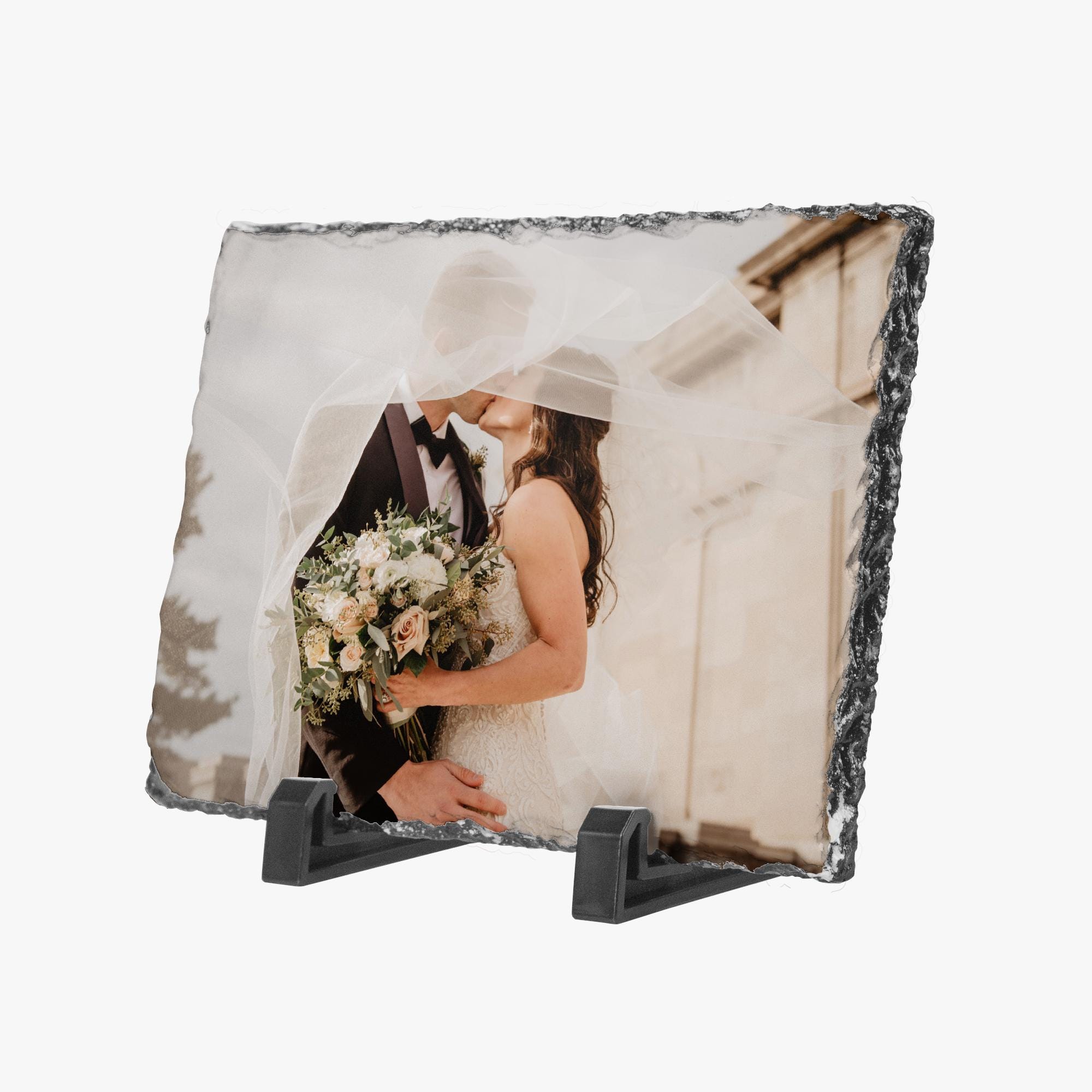 Personalized Photo Rock Slate, Custom Slate Desk Plaque, Natural ...