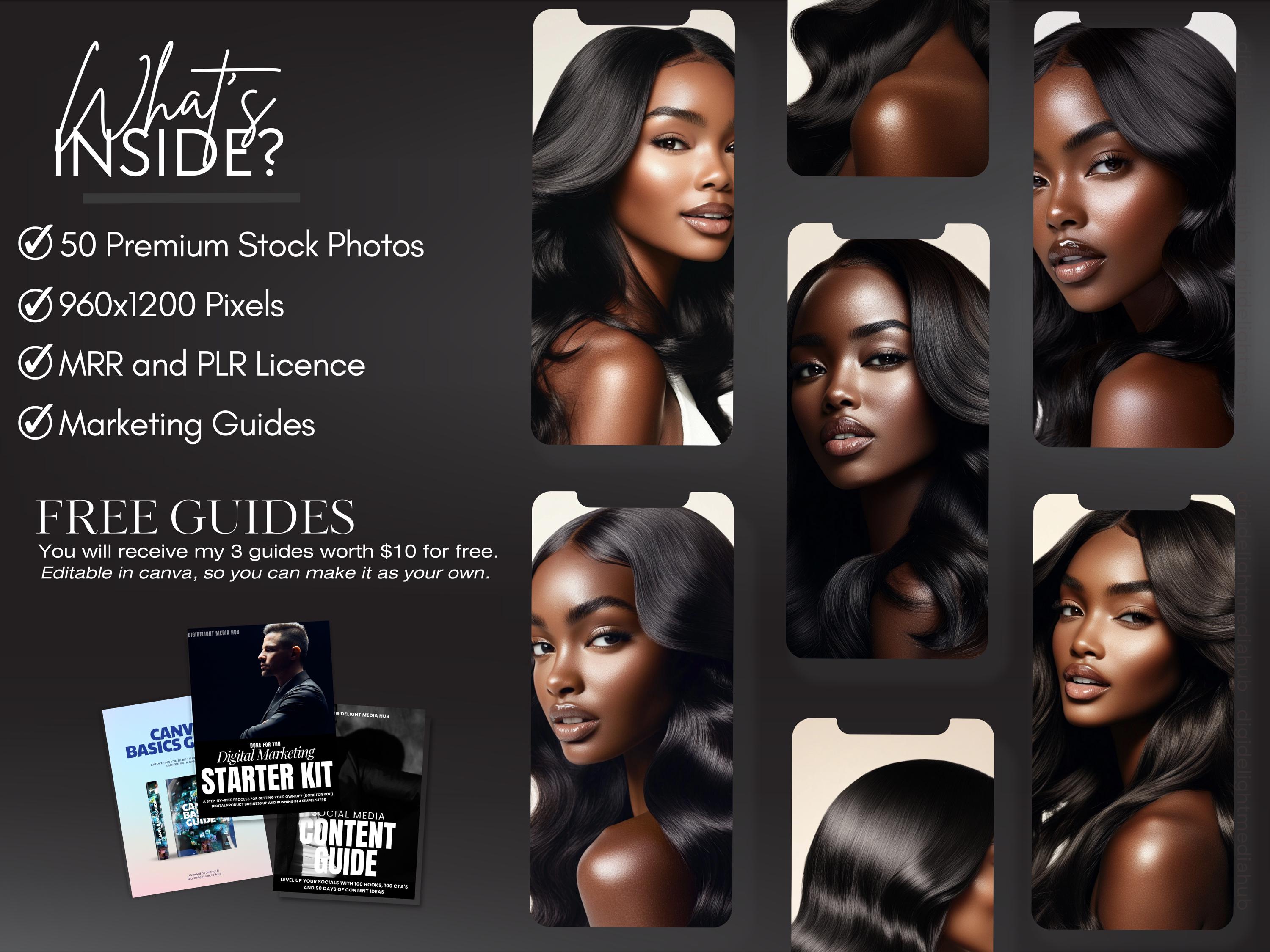 黒人女性のカバー写真、メラニンヘアスタイルのストック写真50枚、黒人女性モデル、高解像度の黒人女性のストック画像、MRR PLR - Etsy 日本, image size:3000x2250