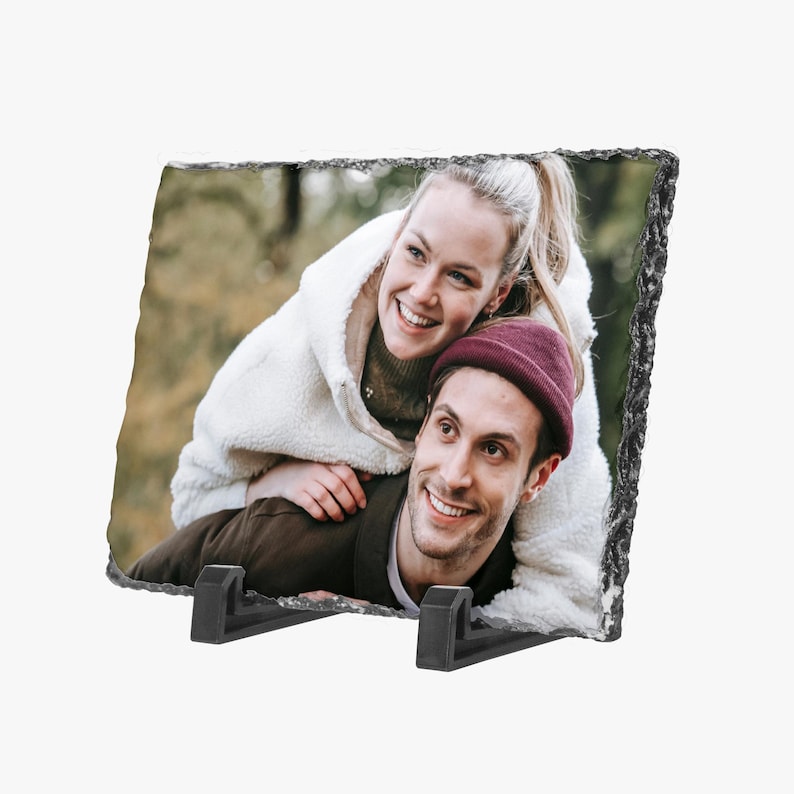 Personalized Photo Rock Slate, Custom Slate Desk Plaque, Natural ...