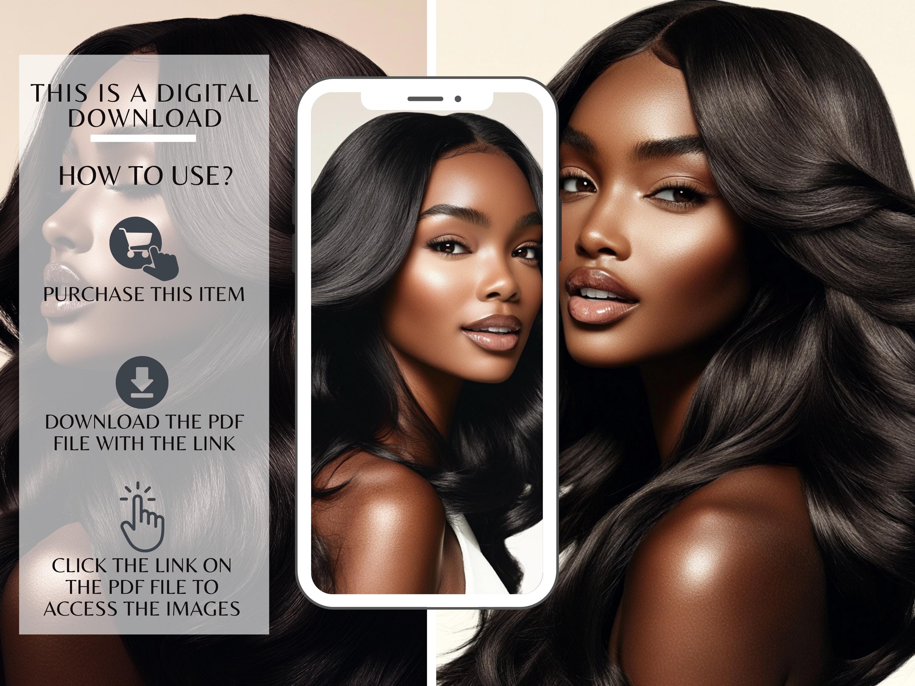 黒人女性のカバー写真、メラニンヘアスタイルのストック写真50枚、黒人女性モデル、高解像度の黒人女性のストック画像、MRR PLR - Etsy 日本, image size:3000x2250