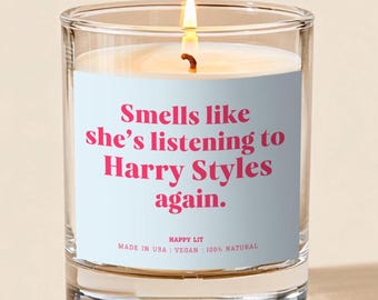 Riecht wie sie Harry Styles Hören Kerze Geschenk für Harry Styles Merch, lustiges Harry Styles Geschenk für den besten Freund Musik-Liebhaber-Geschenk