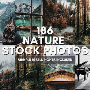 186 Nature Stock Photos Collection | Aesthetic Nature Photography Stock Images For Instagram Website Social Media Branding | MRR PLR Bundle