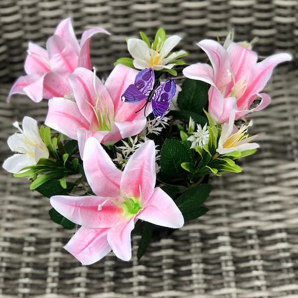 Grave Pots With Artificial Flowers Etsy UK