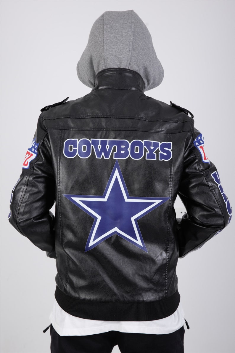 Dallas Cowboys Leather Jacket,Dallas Cowboys Logo,Hoodie Sweatshirt,NFL Logo,Moto Jacket,Men Leather Jacket,football jacket,jacket,nfl logo