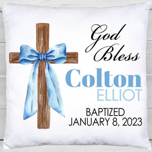 Baptism Gift Boy or Girl, Christening Gift Godchild, Personalized Baptism Pillow, Gift for Baptism, Communion Gift, New Baby, Religious Gift