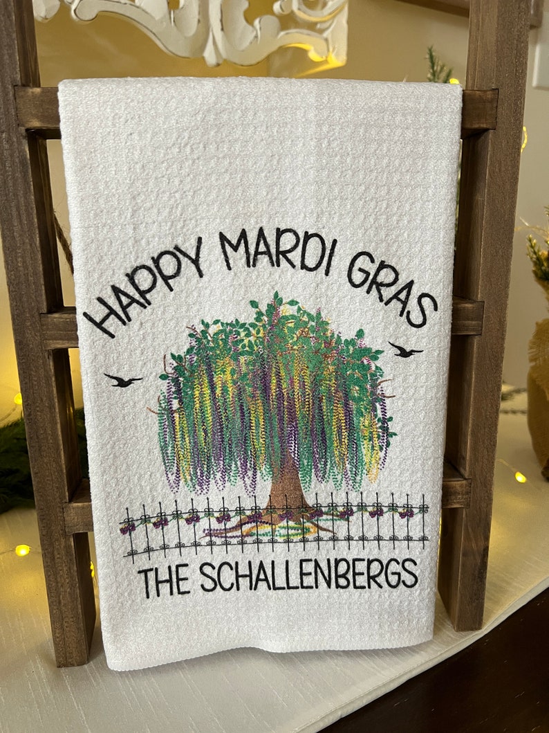 mardi gras tea towels