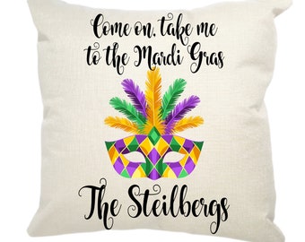 Cushion Cover for Couch Living Room Car Lunarable Mardi Gras Decorative Throw Pillow Case Pack of 4 Fat Tuesday Themed Hat and with Beads and Calligraphic Image Quartz 18