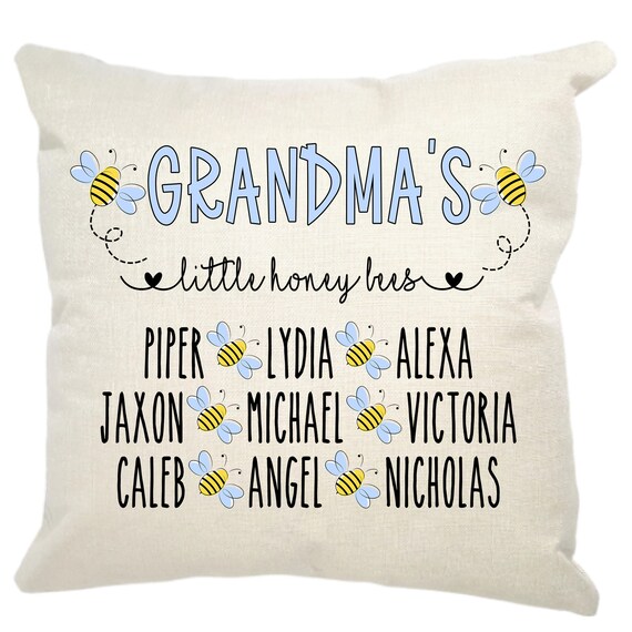 thumbnail image 2 of Personalized Grandma Bee Pillow With Grandkids Ethiopia 2 of 7