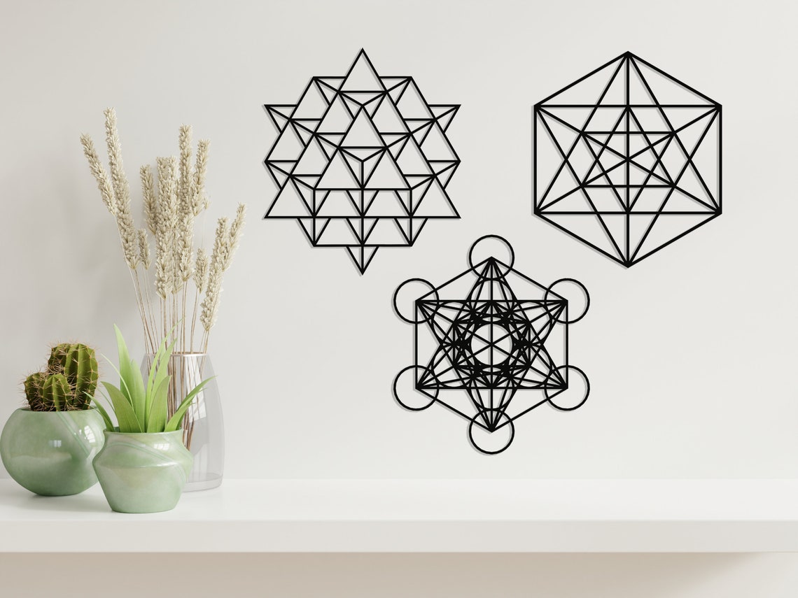 Sacred Geometry Metal Wall Art Spiritual Zen Decor Yoga Spa Etsy