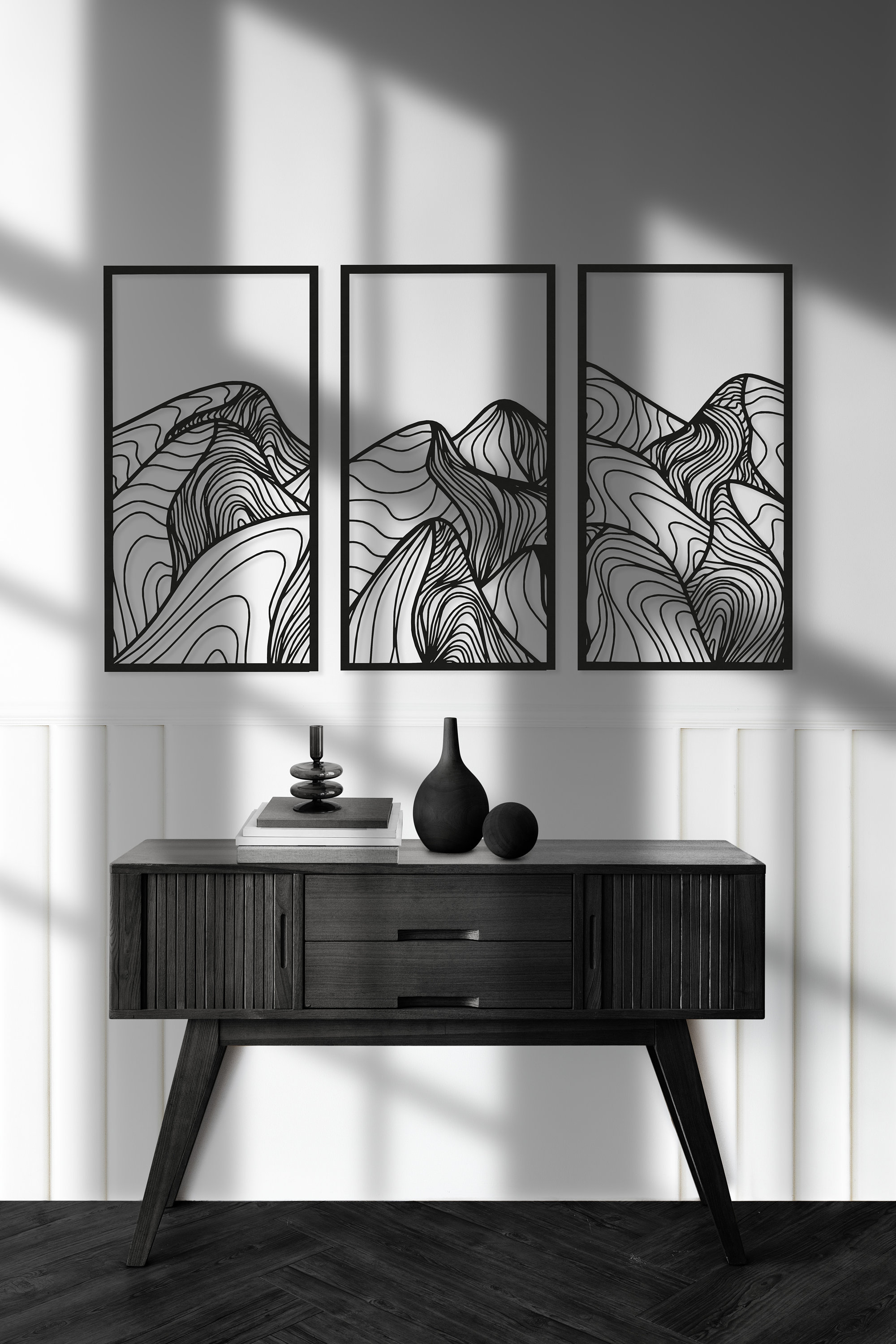 Metal Line Mountain Range Wall Decor Mountain Wall Art Deco Etsy