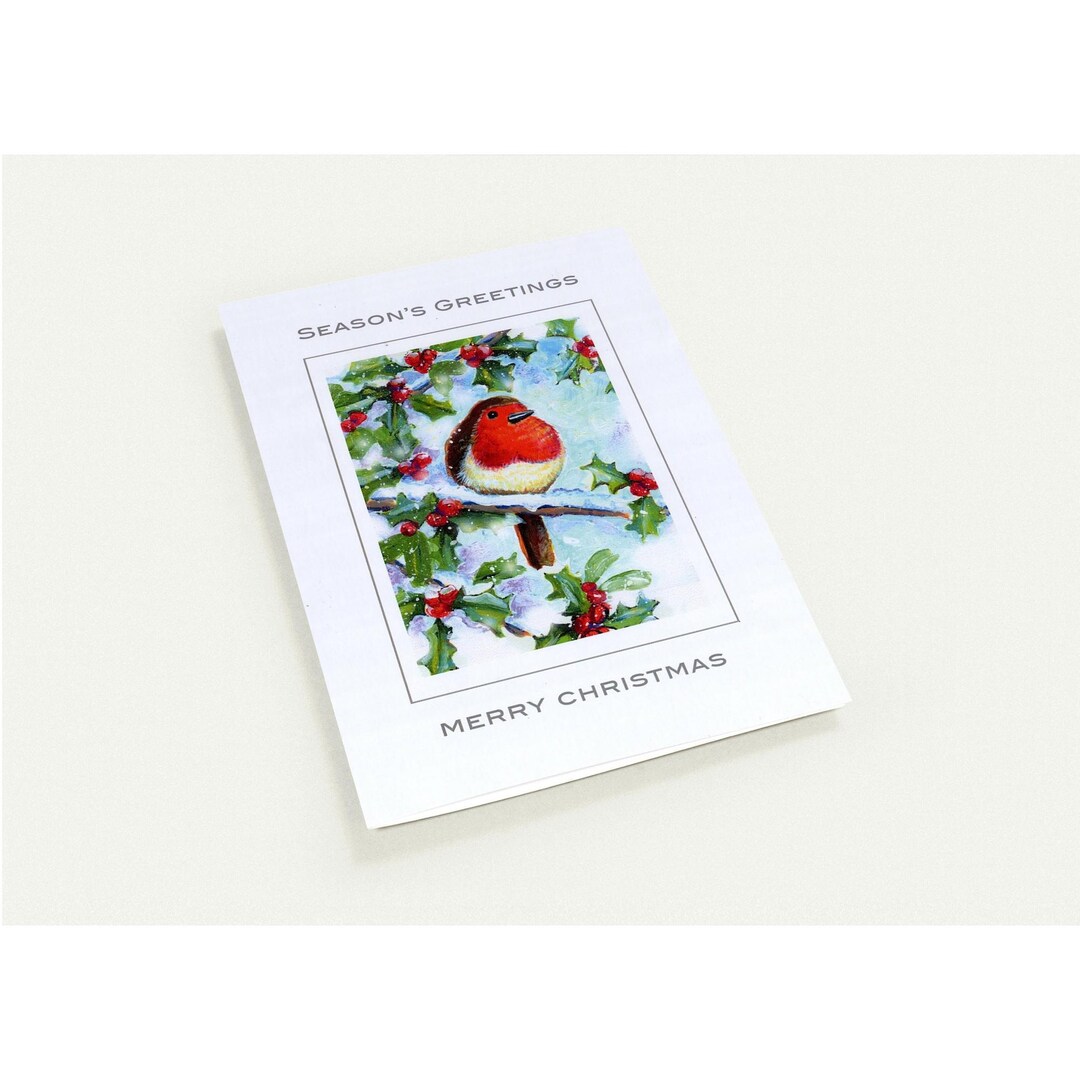 Christmas Card, Robin in the Snow - Handmade Greeting Card Pack of 10 ...