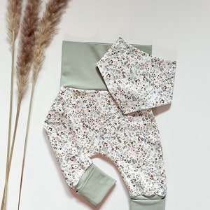 Coffret cadeau bébé, coffret première naissance composé d'un bloomer et d'une écharpe, bloomers bébé, pantalon bébé image 8