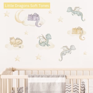 Vinilos decorativos de dragones para la pared de la habitación infantil y la guardería, autoadhesivos y removibles.