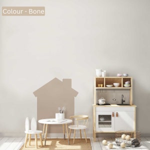 House Shape Wall Decal, Kids Playroom Arch Sticker, Bone Color