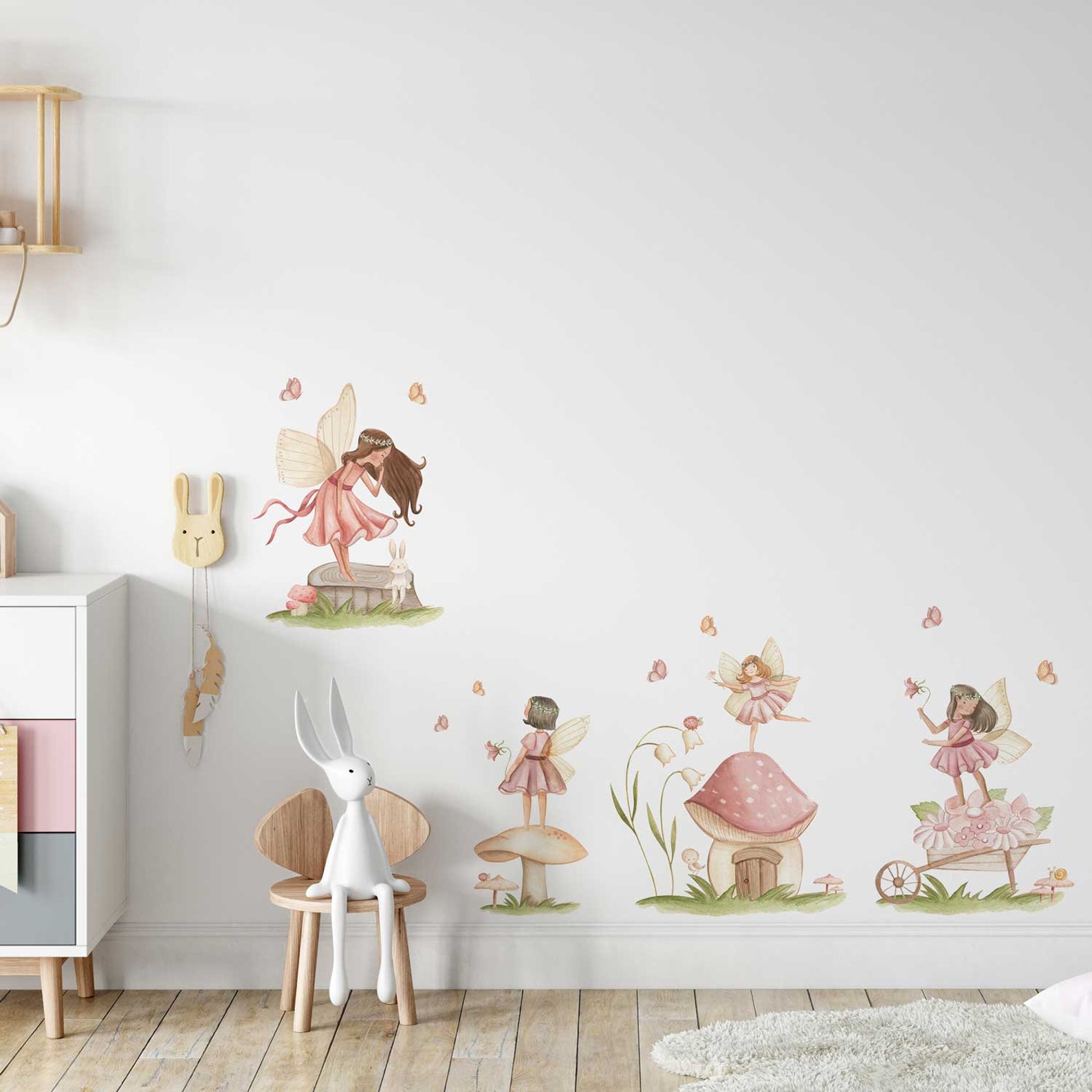 Fairy Flower Garden Fabric Wall Decal Pretty Floral - Etsy