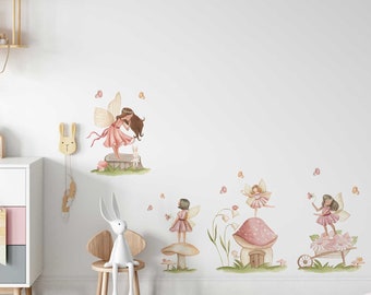 Fairy Flower Garden Fabric Wall Decal , Pretty, Floral , Nursery Fairy ...