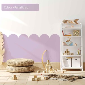 Half Wall Wallpaper, Scalloped Sticker, Scallop Wall Decal, Nursery Decor,