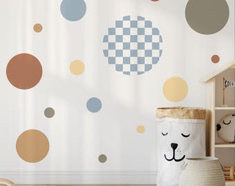 Uber Circle Wall Decals,  Polka Dot Wall Sticker, Irregular Shape Decal, Earthy Polka Dots