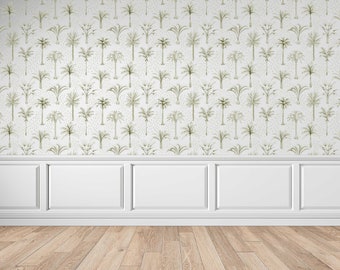 Palm Wallpaper, Wallpaper, Floral Wallpaper, Flower Wallpaper, Nursery Wallpaper, Bedroom Wallpaper, Removable Wallpaper, Peel and Stick