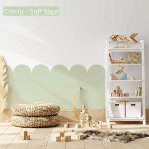 Scallop Decal, Half Wall Wallpaper, Scalloped Wallpaper