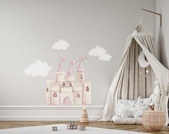 Fairy Castle Wall Sticker , Fairy Castle Wall Decal , Princess Wall Sticker , Princess Wall Decal , Girls Room Decals , Girls Wall Stickers