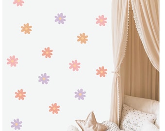 Daisy Flower Decal, Daisy Flower Wall Sticker, Girl Bedroom, Flower Decal, Playroom , Nursery decal , Kids Removable Decal, Peel and Stick