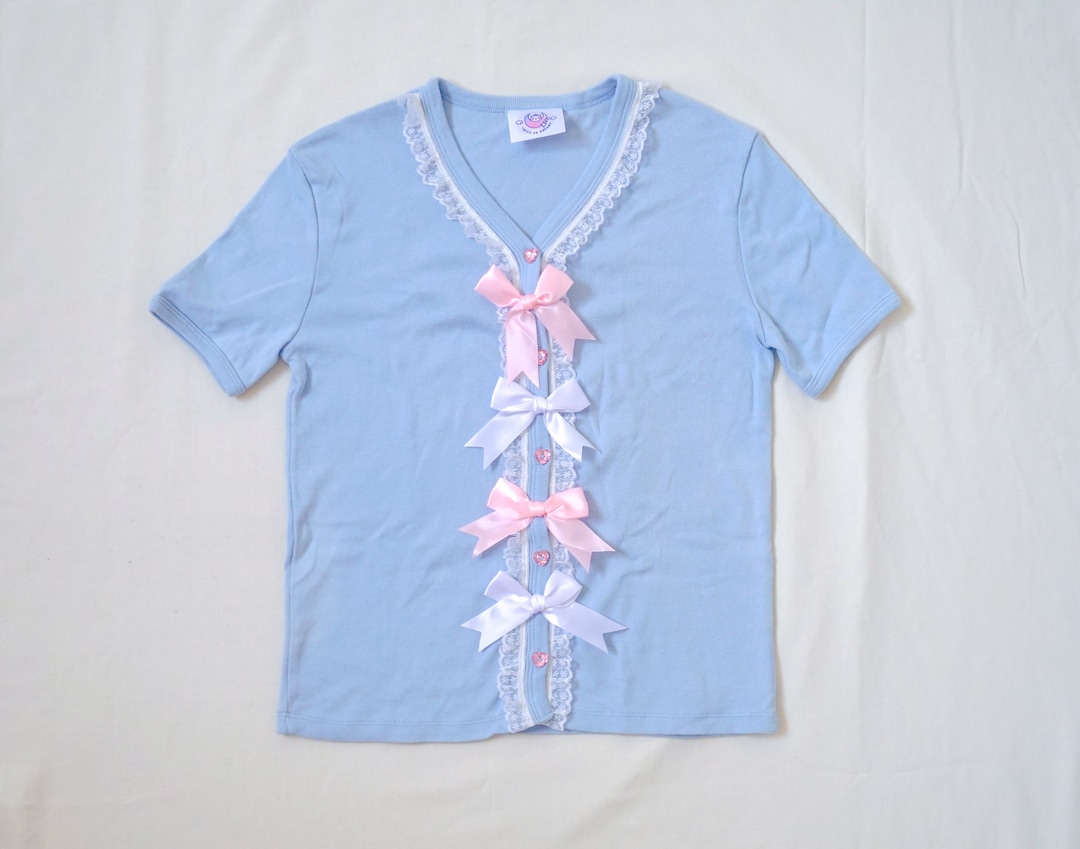 Pastel Love Bats Embroidered Cardigan in Light Pink (FINAL SALE)