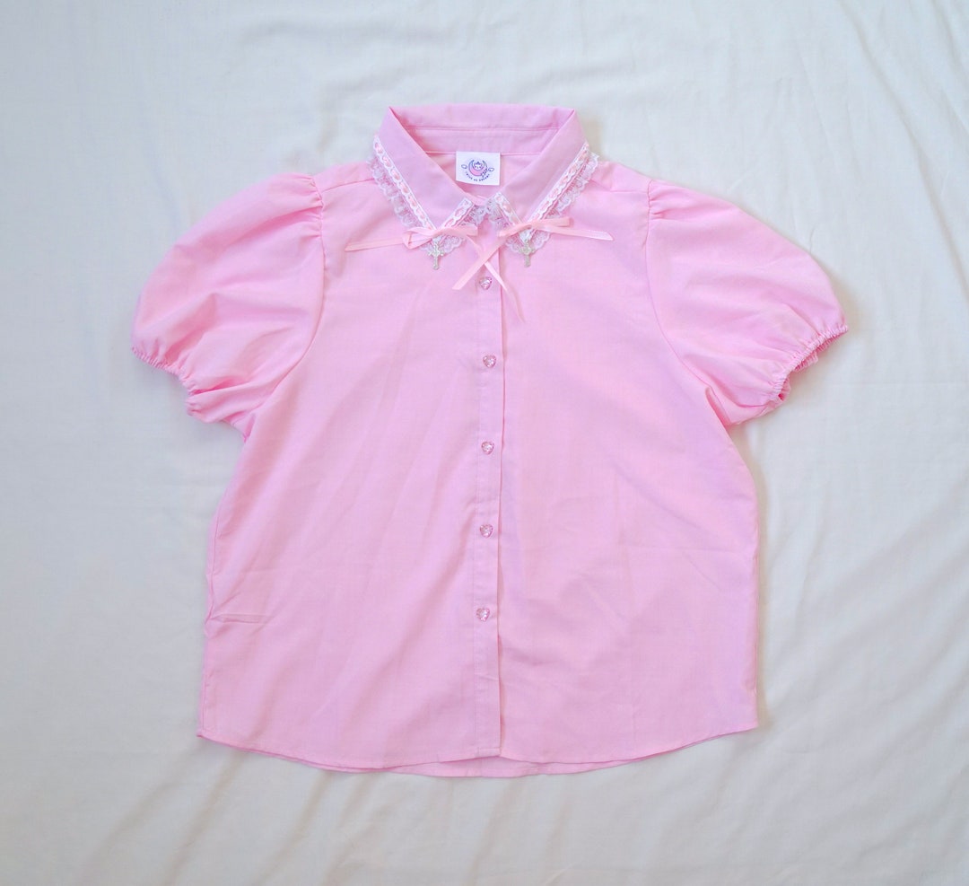 Puff Sleeve Blouse With Pearl Buttons