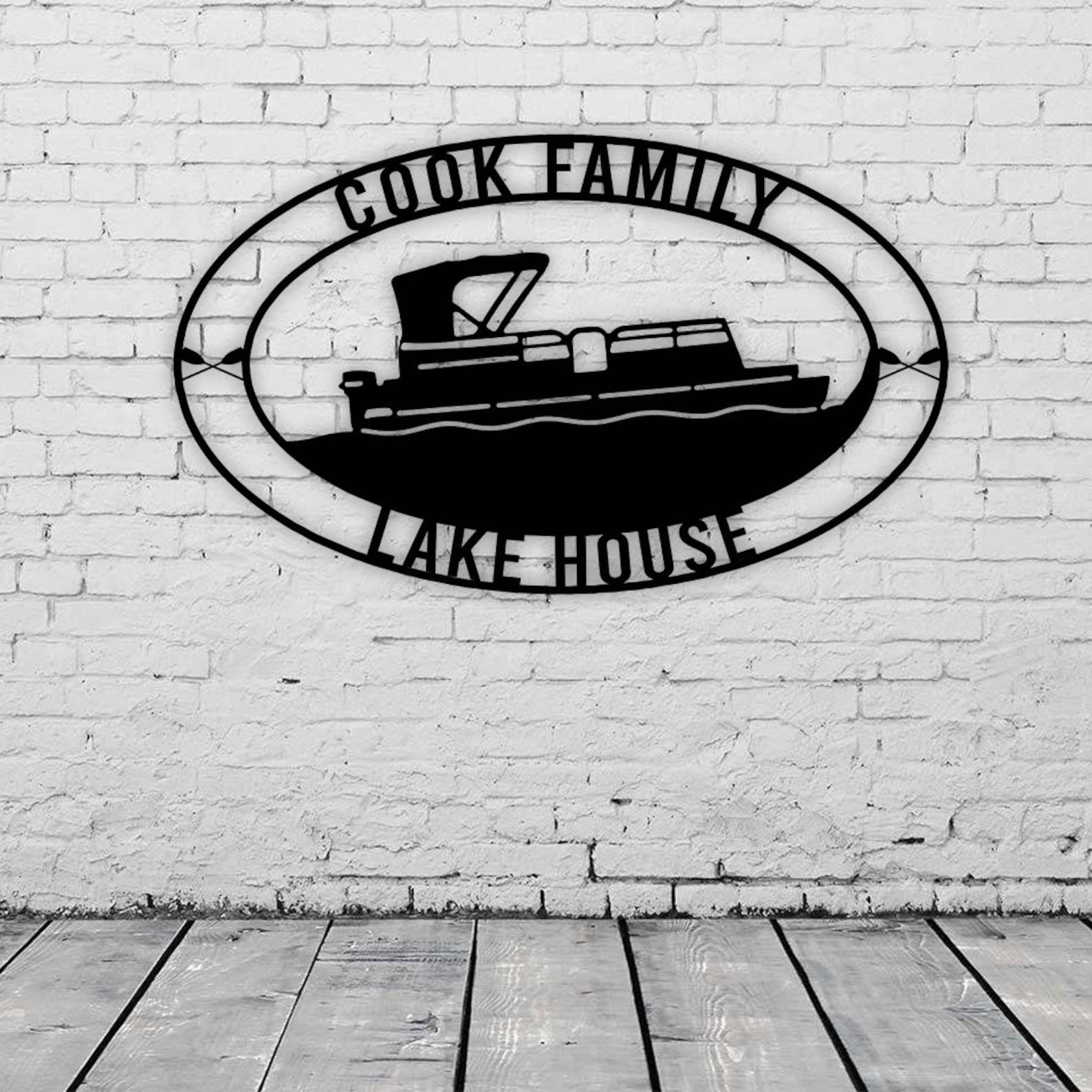 Personalized Metal Sign Lake House Metal Sign Pontool Boat | Etsy