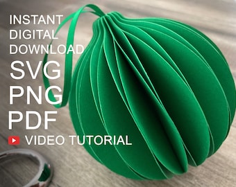Adorno de bricolaje, Adorno de Navidad, Adorno de árbol 3D, Adorno de panal, Descarga digital instantánea (Colección de Navidad: C4)