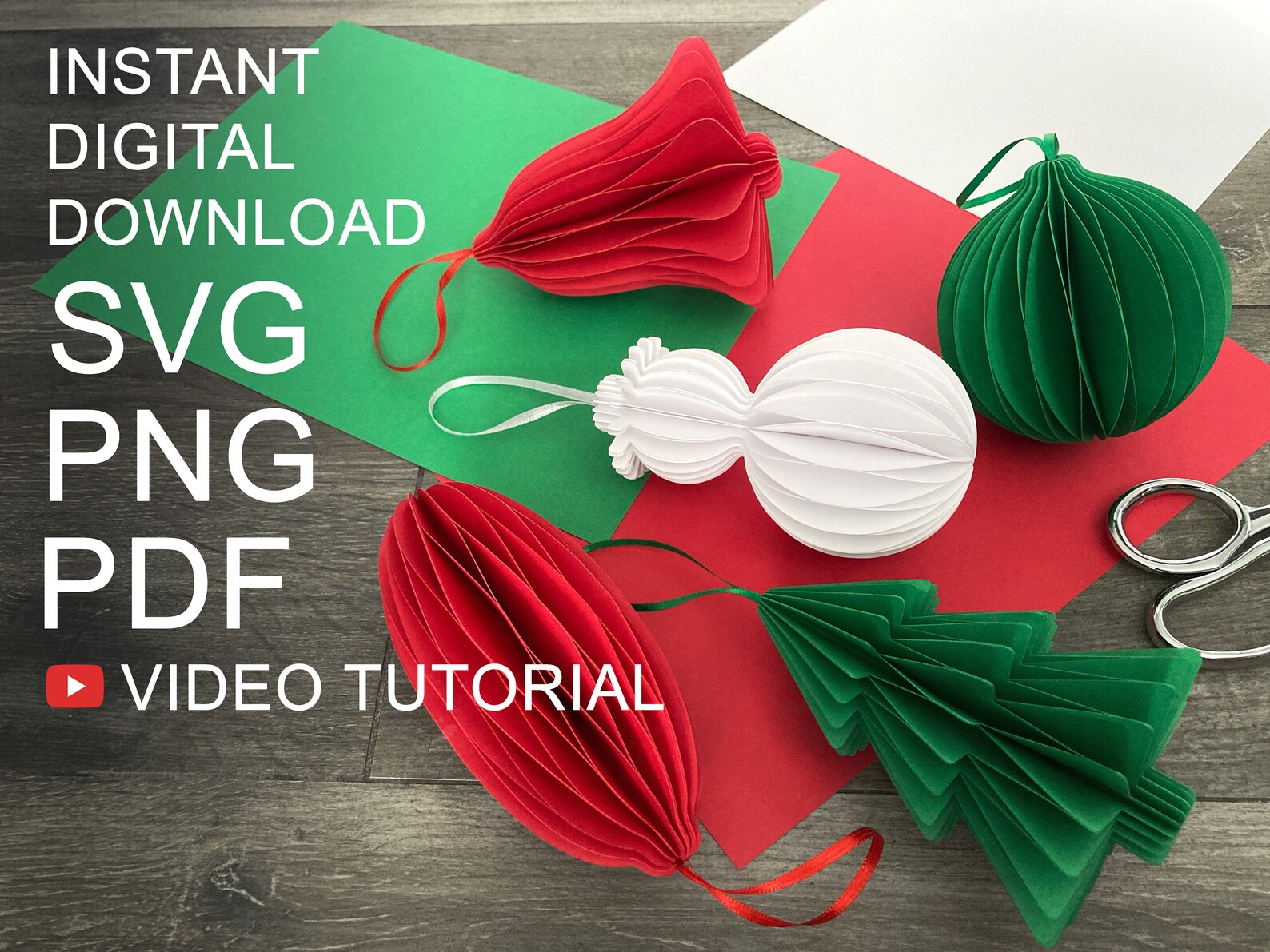 Set of 5 DIY Ornaments Christmas Ornaments 3D Tree Etsy