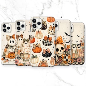 Lapptäcke Spökpumpa Mobilskal, Vintage Halloween för iPhone Samsung Pixel