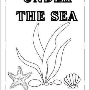 Under the sea colouring book, pdf, digital, print at home