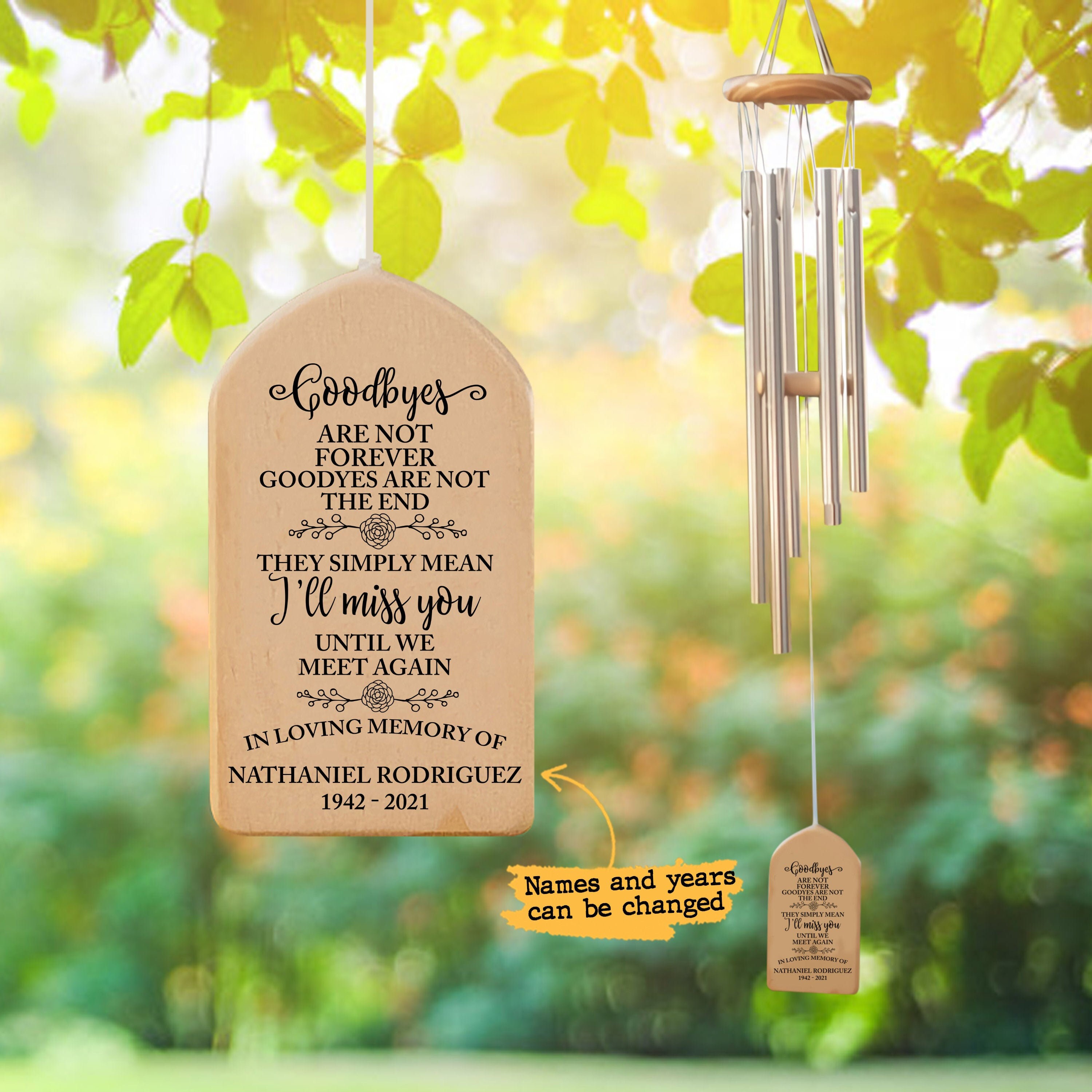 Personalized Memorial Wind Chime Goodbyes Are Not Forever Or Etsy