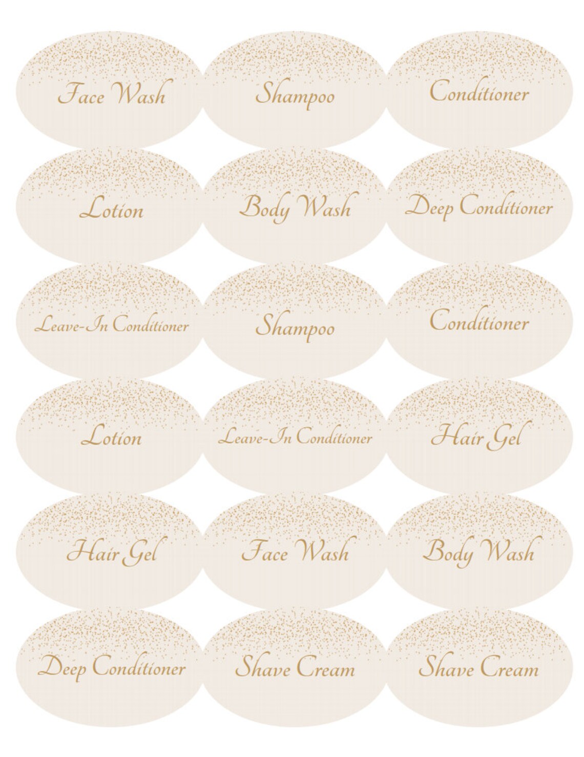 Gold Toiletry Printable Labels Etsy