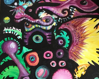Tribal Guardian Original 8x10 Acrylic on Canvas Board Framed